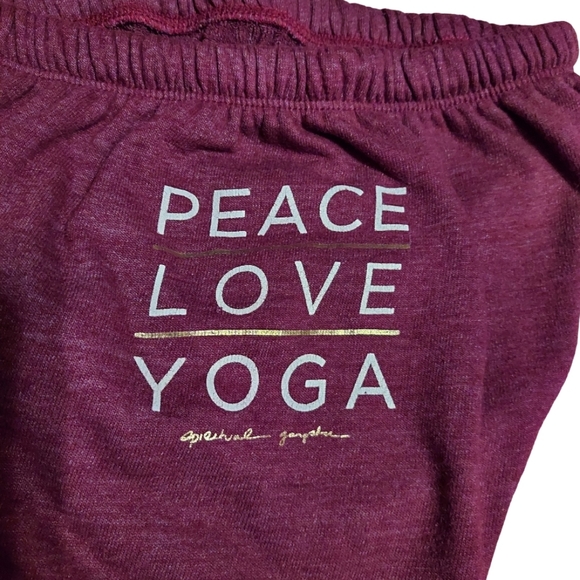 Spiritual Gangster Peace Love Yoga Varsity Stripe Low Rise Joggers - Picture 10 of 15